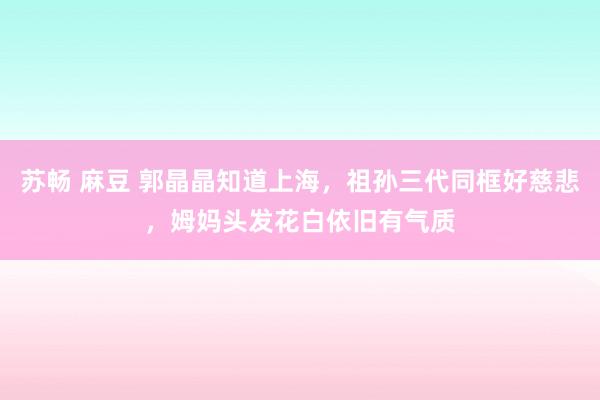 苏畅 麻豆 郭晶晶知道上海，祖孙三代同框好慈悲，姆妈头发花白依旧有气质