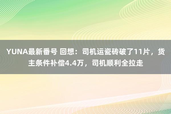 YUNA最新番号 回想：司机运瓷砖破了11片，货主条件补偿4.4万，司机顺利全拉走