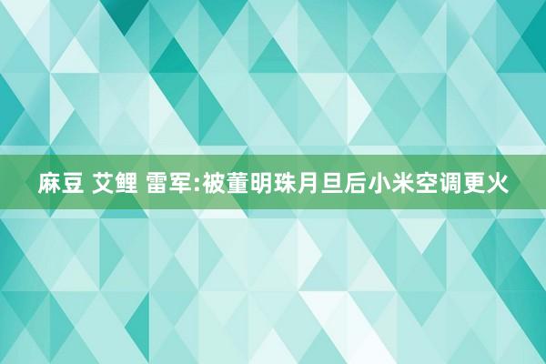 麻豆 艾鲤 雷军:被董明珠月旦后小米空调更火