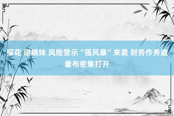 探花 眼睛妹 风险警示“强风暴”来袭 财务作秀遮羞布密集打开