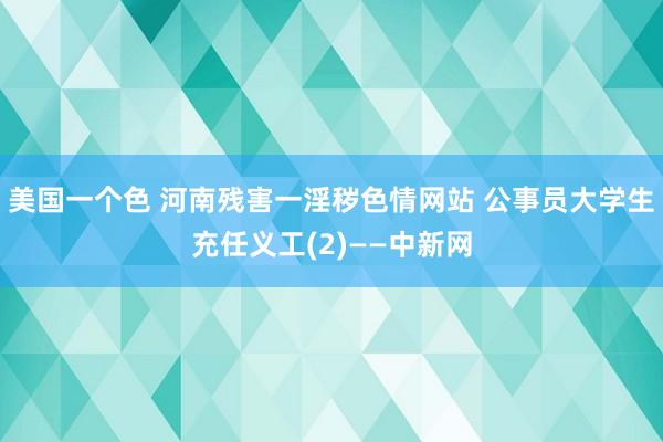 美国一个色 河南残害一淫秽色情网站 公事员大学生充任义工(2)——中新网