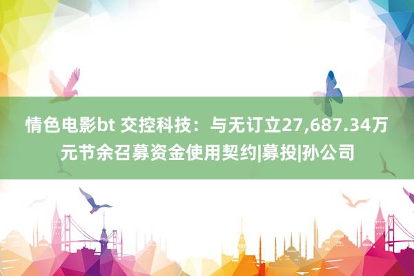 情色电影bt 交控科技：与无订立27，687.34万元节余召募资金使用契约|募投|孙公司