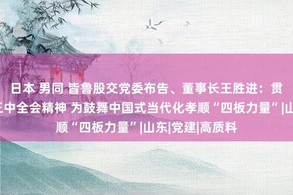 日本 男同 皆鲁股交党委布告、董事长王胜进：贯彻党的二十届三中全会精神 为鼓舞中国式当代化孝顺“四板力量”|山东|党建|高质料