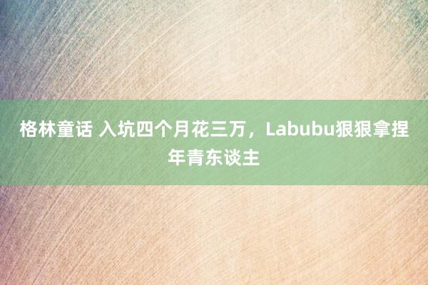 格林童话 入坑四个月花三万，Labubu狠狠拿捏年青东谈主